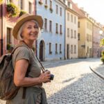 Senior voyageant sereinement - chèques vacances retraités orange