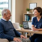 Senior en consultation médicale pour rever crise cardiaque - accompagnement et conseils santé